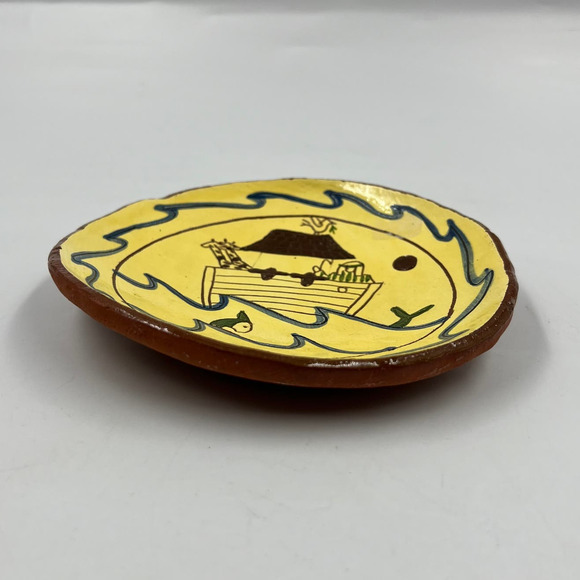 Red Oaks Pam Armbrust Redware Pottery 5 Inch Decorative Plate Noah's Ark - Picture 9 of 10